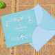 西式喜帖-Tiffany藍 花形信封